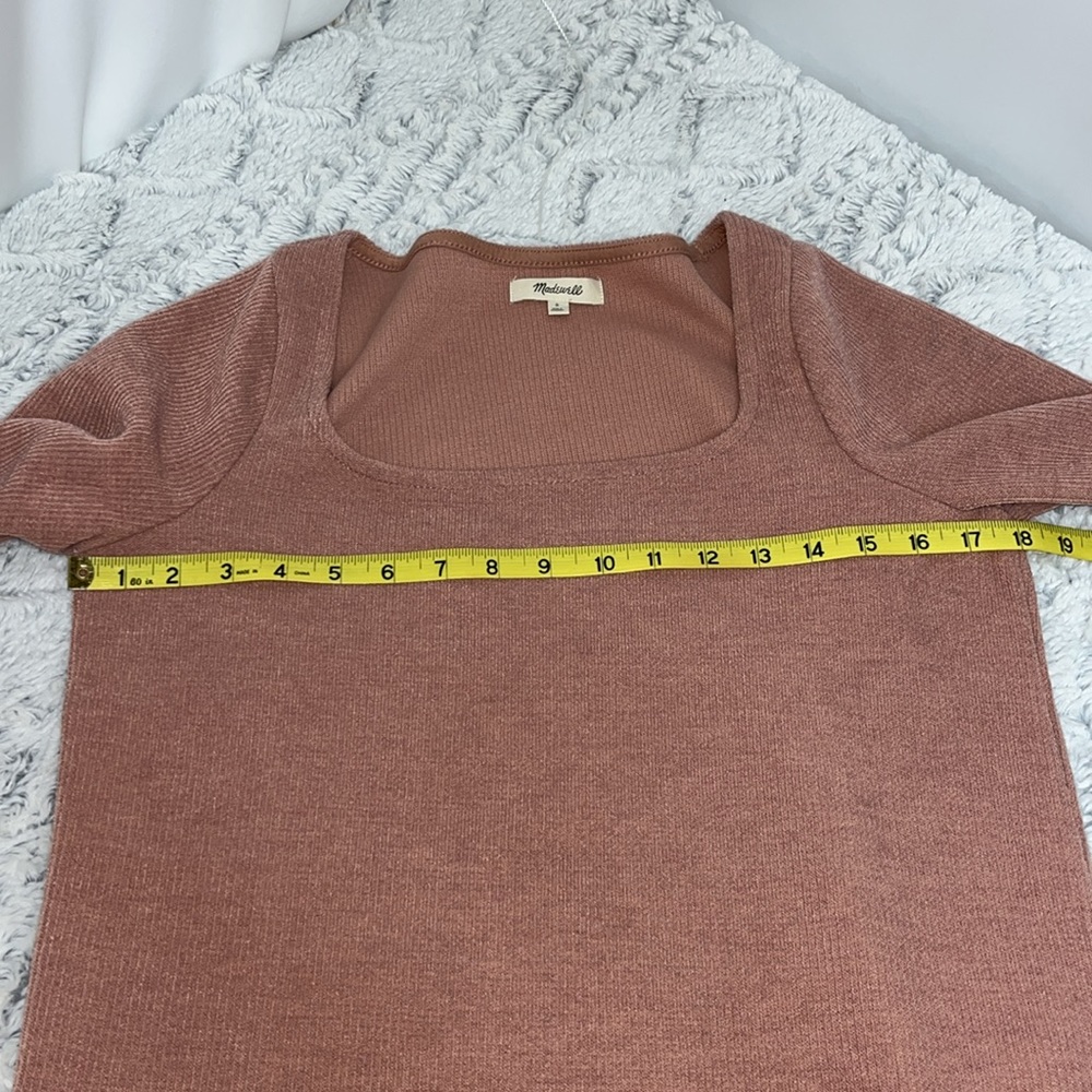 Madewell Melwood Square Neck light weight Sweater pink size small - Picture 3 of 9